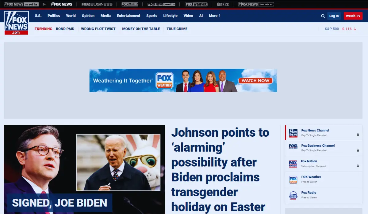 Fox News Website