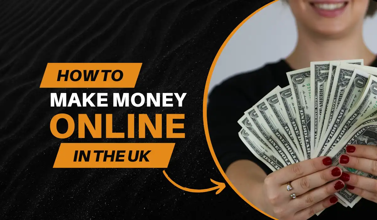 Person working on laptop with money and graphs on screen